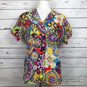 Vera Bradley Retro Print Button Up Shirt Shirt